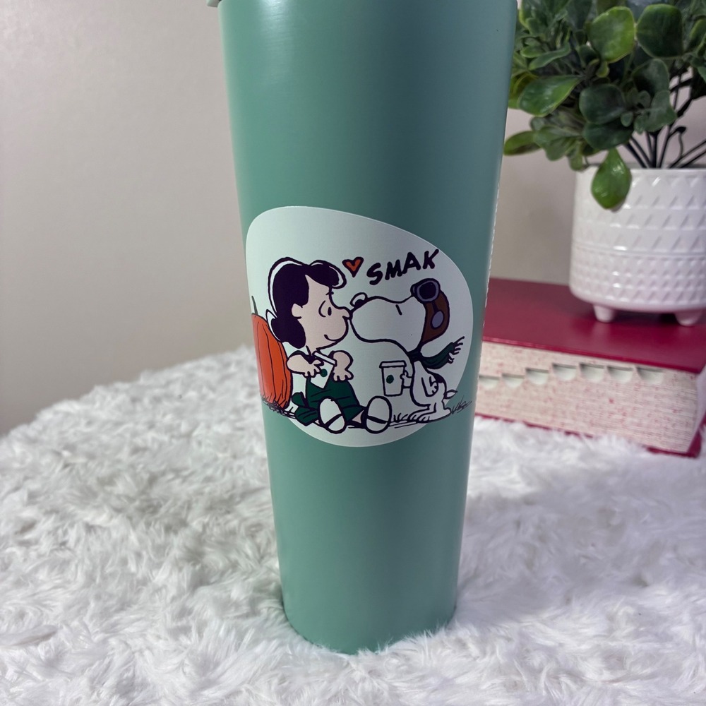 Starbucks Peanuts Snoopy Tumbler Sage Green 24oz New Limited Edition Exclusive - Picture 2 of 6